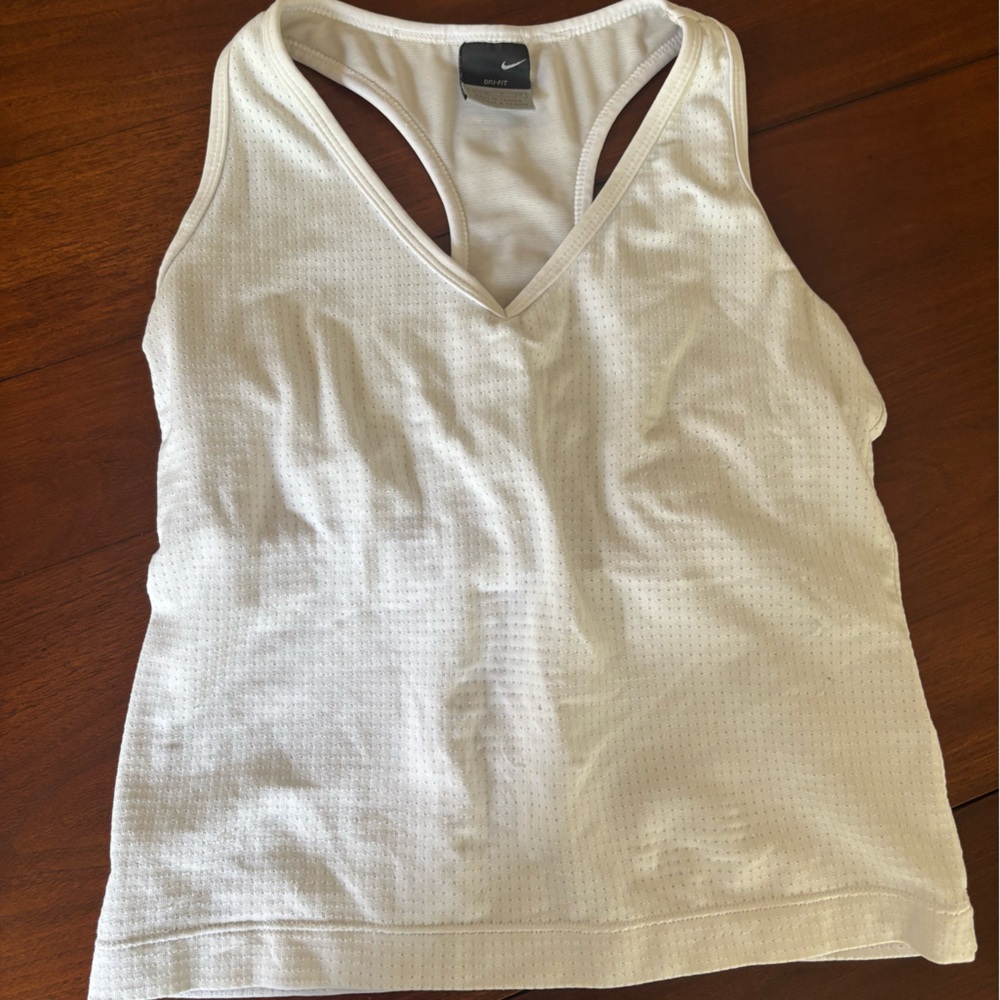 Nike White Athletic Tank Top